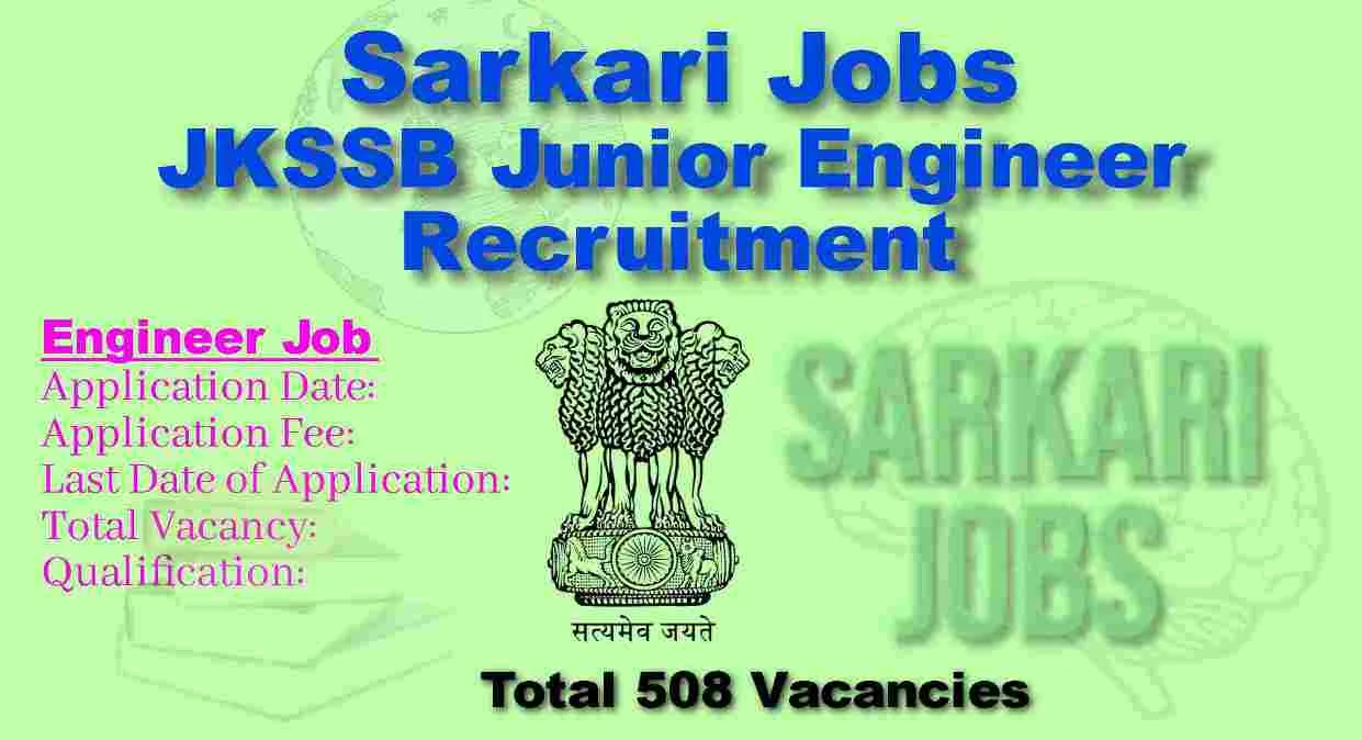 JKSSB Junior Engineer Recruitment